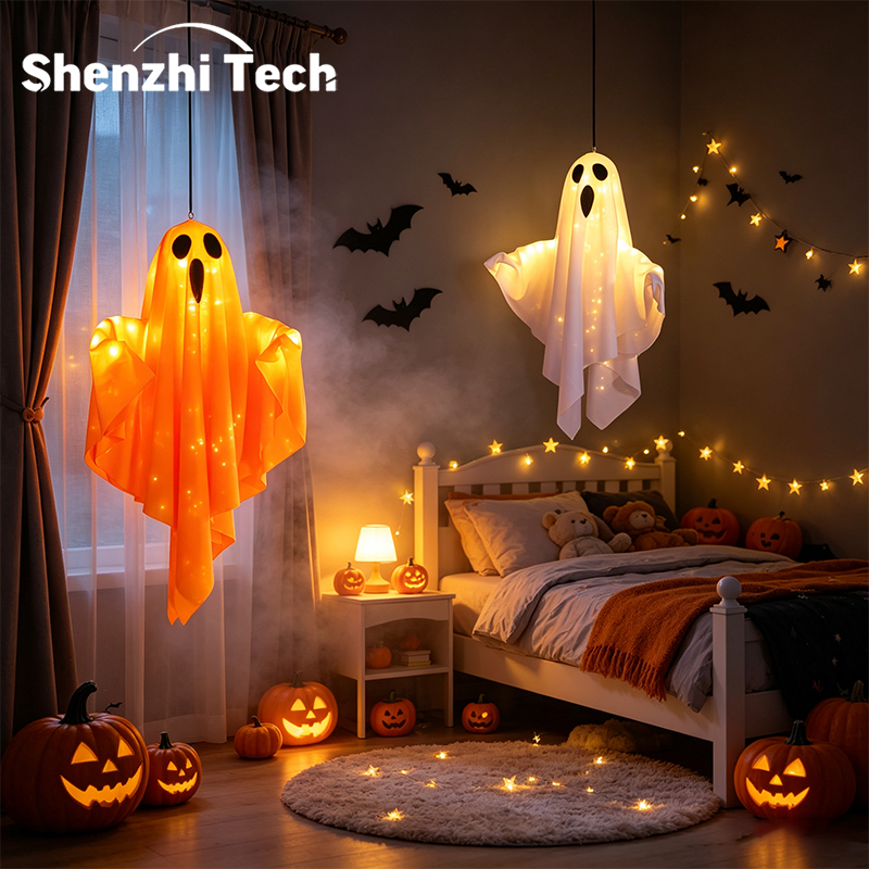 Lighting Decor Bedroom - Halloweenowa lampa w kształcie ducha, świecąca